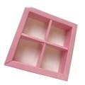 Коробка для моті на 4 шт. рожева, 130*126*35