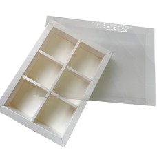 Коробка для моті на 6 шт. біла, 190*128*35