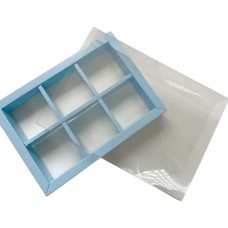 Коробка для моті на 6 шт. блакитна, 190*128*35