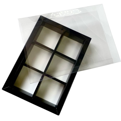 Коробка для моті на 6 шт. чорна, 190*128*35