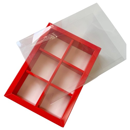Коробка для моті на 6 шт. червона, 190*128*35