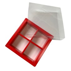 Коробка для моті на 4 шт. червона, 130*126*35
