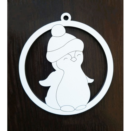 Новорічний декоративний виріб "Пінгвін", 90 мм.