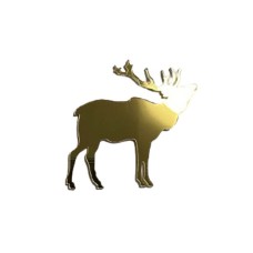 Золота акрилова прикраса на ялинку "Олень", 65*60