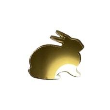 Золота акрилова прикраса на ялинку "Зайченя" №2, 35*35мм