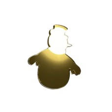 Золота акрилова прикраса на ялинку "Сніговик", 50*60