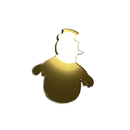 Золота акрилова прикраса на ялинку "Сніговик", 50*60