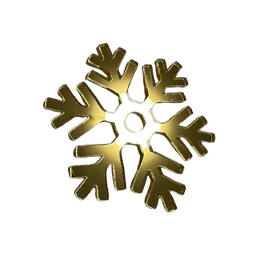 Золота акрилова прикраса на ялинку "Сніжинка" №2, 50*60