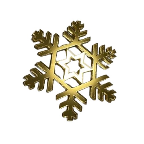 Золота акрилова прикраса на ялинку "Сніжинка" №4, 50*60