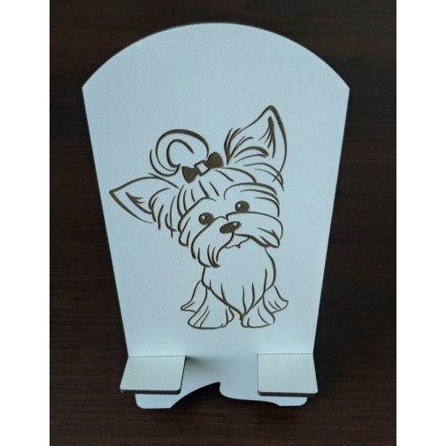 Подарункова підставка для мобільного телефону із дерева "Песик"