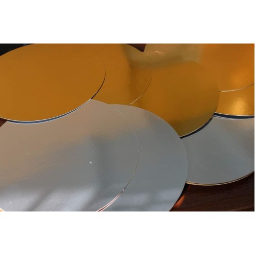 Підкладка під торт, діаметр - 400 мм, золото/срібло