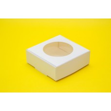 Картонна упаковка на 4 макаронси з віконцем, 100*100*35