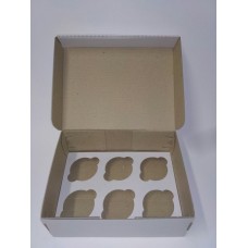Коробка для 6 капкейків із мікрогофри, 240*180*90