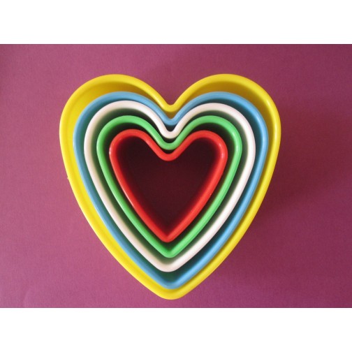 Набір вирубок "Серця" для тіста, набір 5 шт.